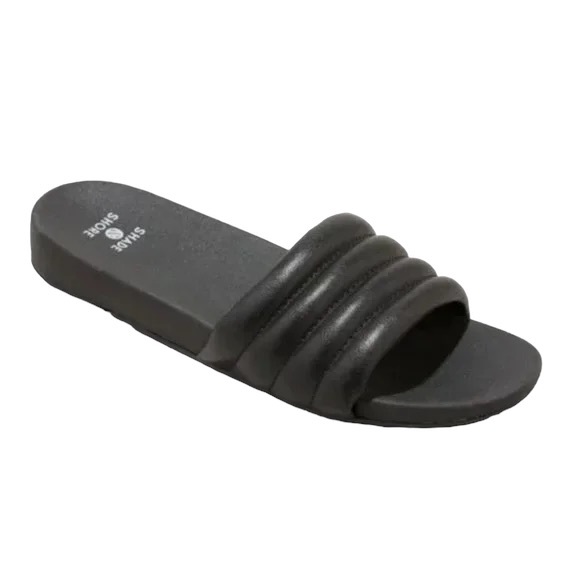 Women's lKendra Single Band Slides Sandals - Shade & Shore Black 12 - Picture 1 of 6